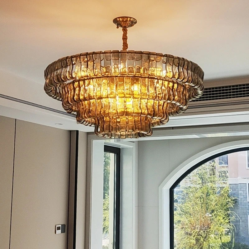 Modern Glass Chandelier For Bedroom – detail view 2