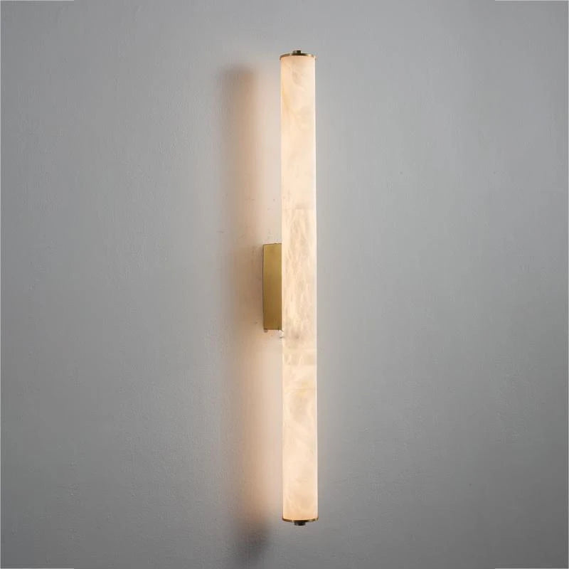 Alabaster & Marble Linear Wall Sconce – Modern Linear for Bathroom | Lunara Crest by Evenlyr