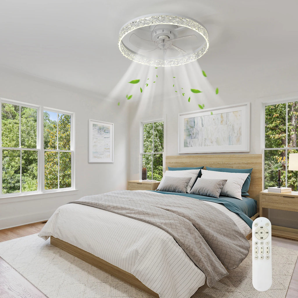Merano Crystal Bladeless Ceiling Fan with Light – Remote Control – detail view 4