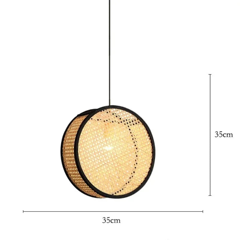 Palermo Bamboo Rattan Chandelier for Dining Room – Vintage