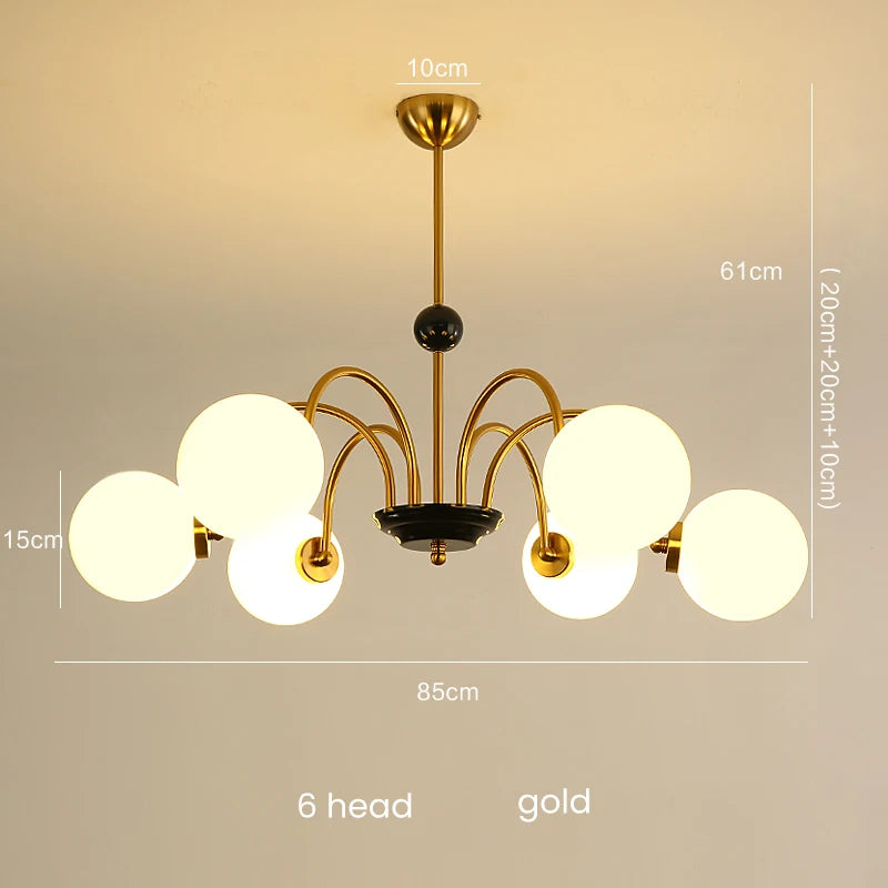 Glass Chandelier – Nordic Modern Multi-Light for Living Room, Dining Room, Foyer | Evanthe Arc by Evenlyr