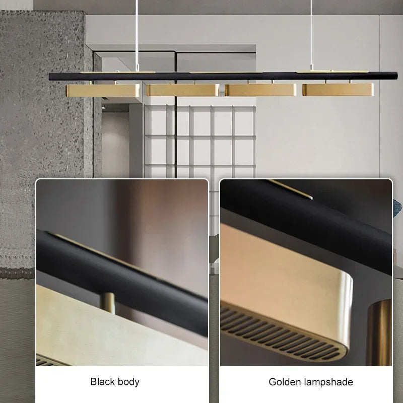 Isolde Arc Linear Metal Pendant Light – product view 3