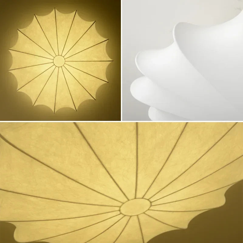 Fabric Flush Mount Ceiling Light – Wabi-Sabi Nordic for Bedroom & Bedside, Living Room | Elowen Frame by Evenlyr