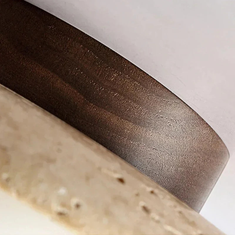 Travertine Flush Mount Ceiling Light – Wabi-Sabi for Hallway & Entryway, Hotel & Hospitality | Maris Halo by Evenlyr