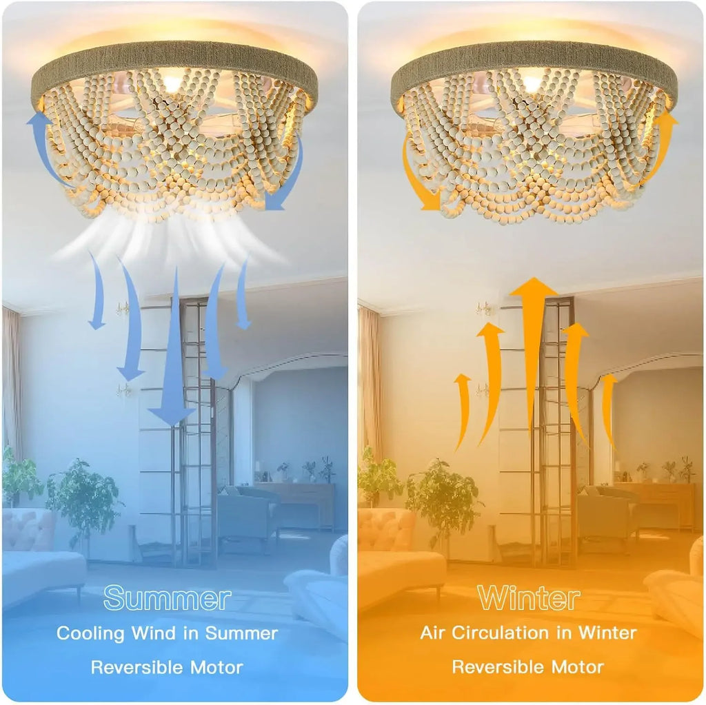 Palermo Invisible Blades Ceiling Fan with Light for Dining Room – Bohemian