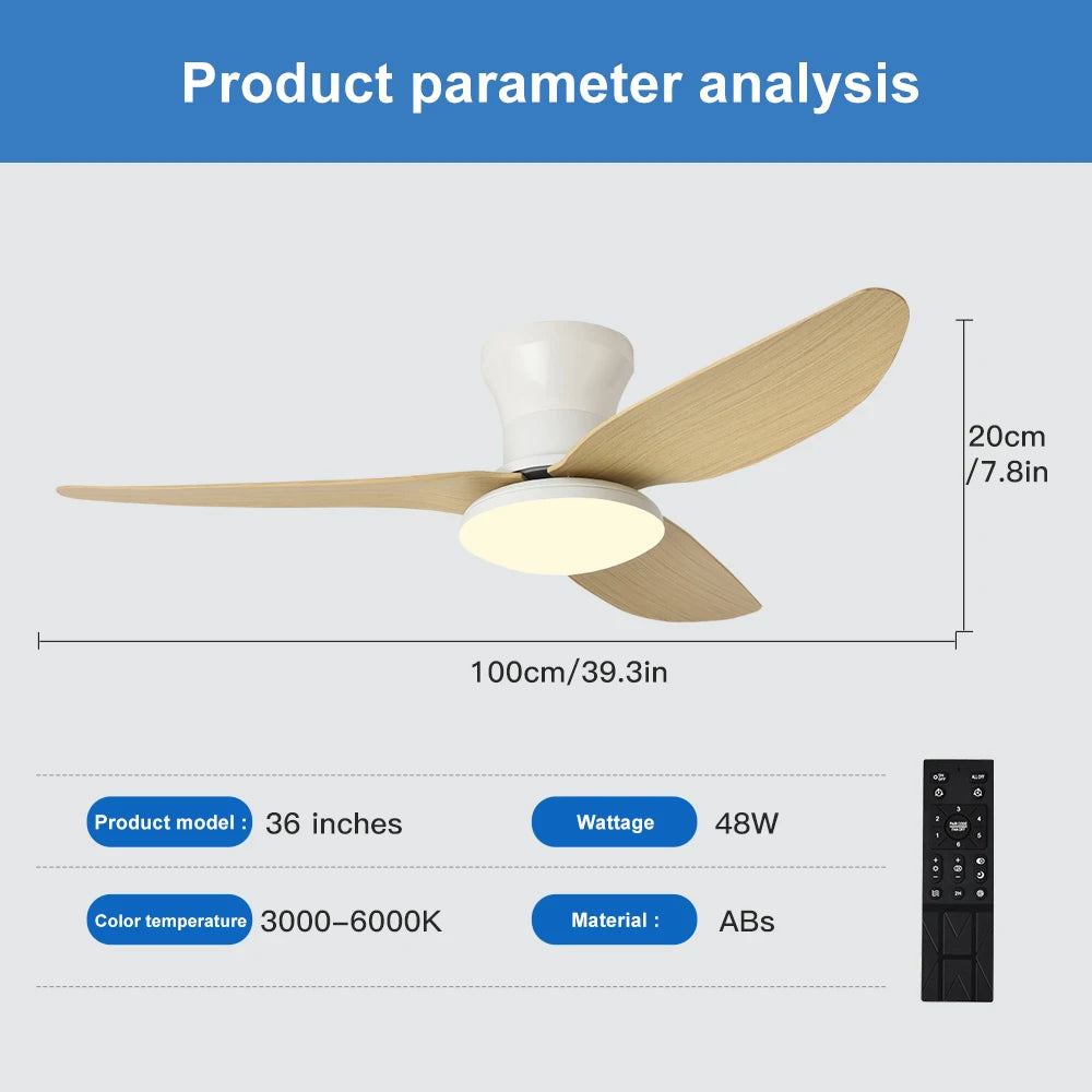 Ilaria Integrated High-Airflow Ceiling Fan Light for Bedroom