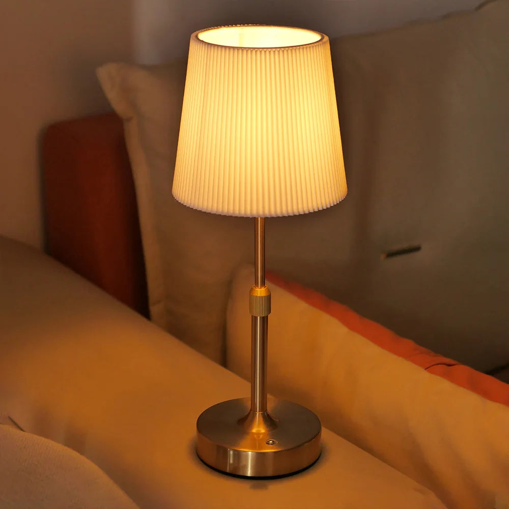 Thalia Contour Rechargeable Fabric Desk Lamp – Modern Fabric Rechargeable Desk Lamps for Restaurant