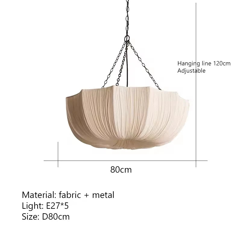 Fabric Chandelier – Wabi-Sabi Nordic LED for Bedroom & Bedside, Dining Room & Kitchen | Seren Orbit by Evenlyr