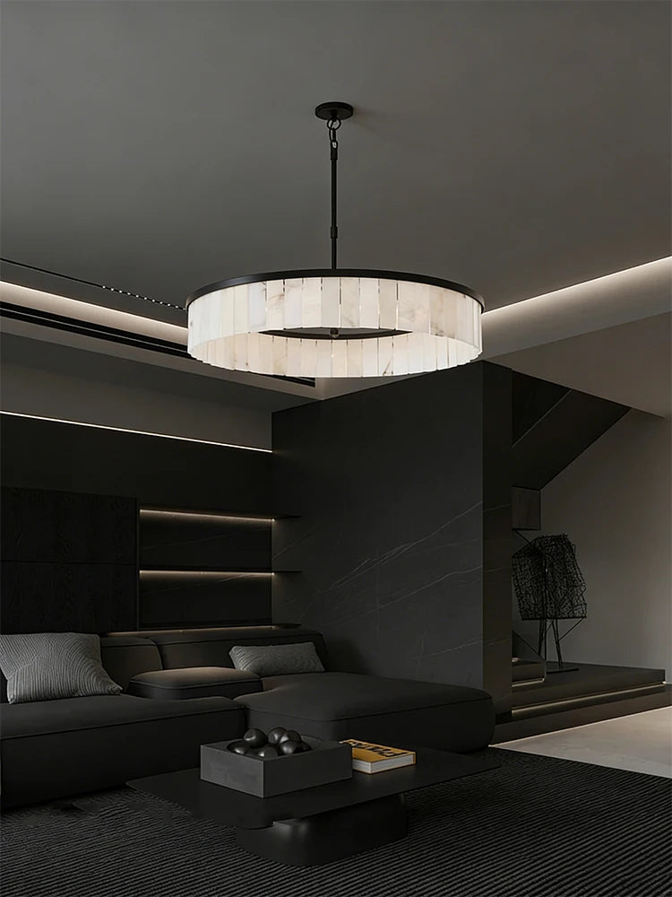 Ysola Halo Alabaster Chandelier – Modern Alabaster Chandeliers for Hallway