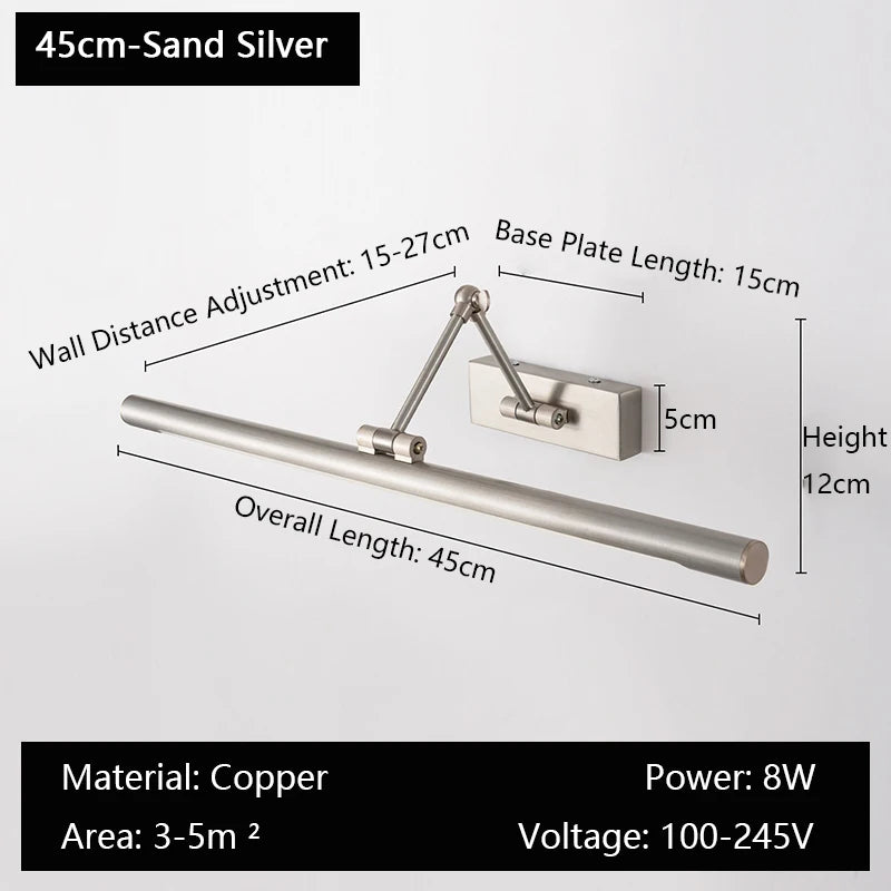 Modern Brass Adjustable Picture Light – detail view 8