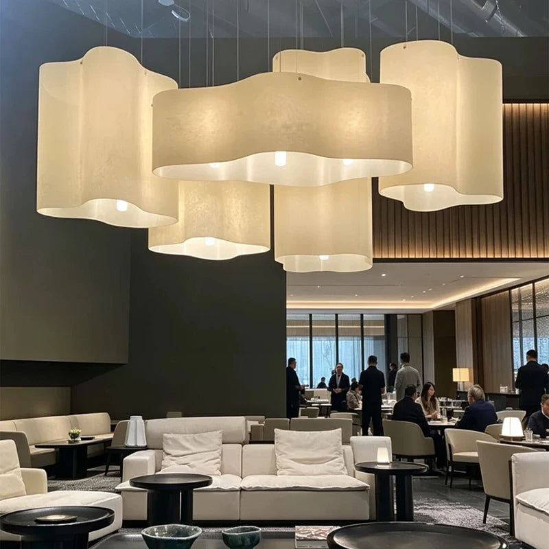 Wabi-Sabi Japanese Chandelier – Paper Dimmable LED for Hotel Lobby, Hotel Lobby | Aviana Crest by Evenlyr