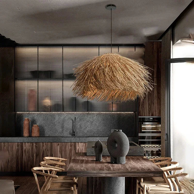Ravena Vintage Rattan Pendant Light for Living Room