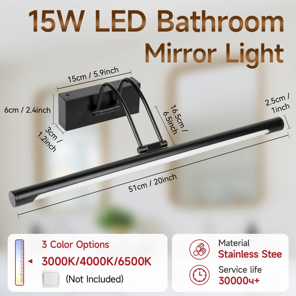 Aurelia Tricolor Memory LED Vanity Mirror Light – detail view 8