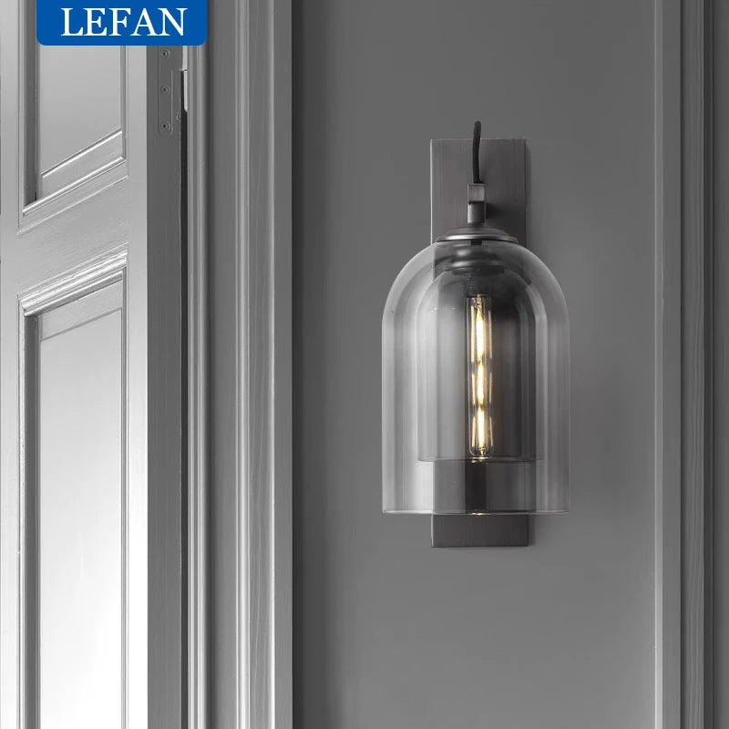 Quintara Long Copper and Glass Chandelier for Staircase – detail view 6