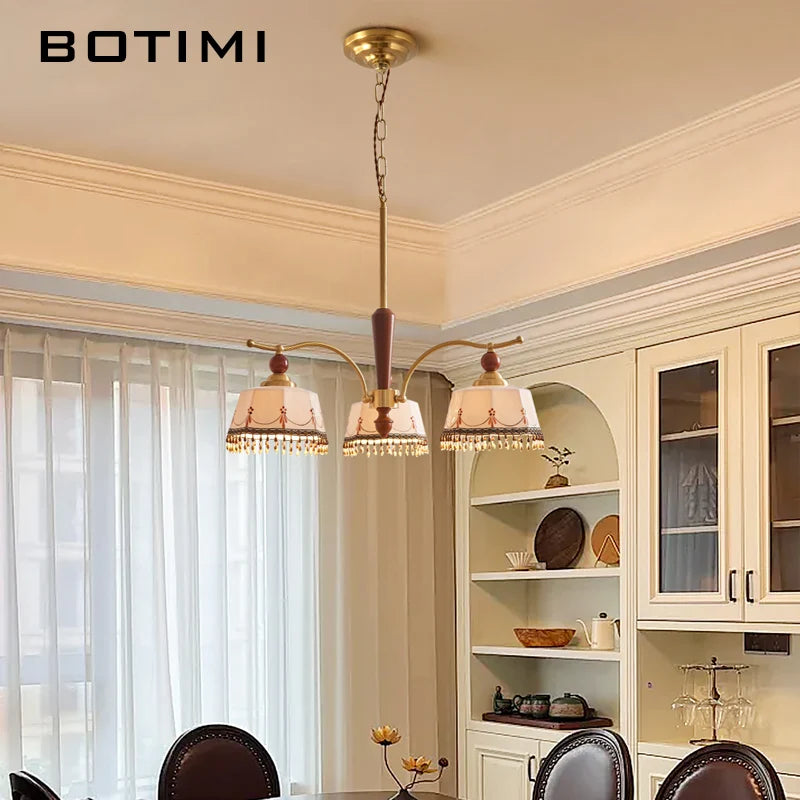 Kensley Brass Wood Chandelier for Dining Room – Bohemian
