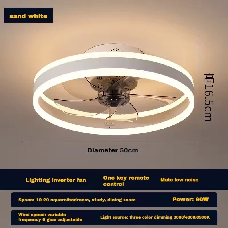 Elara 50cm Ceiling Fan with Light for Low-Ceiling Bedroom – Remote Control – detail view 6