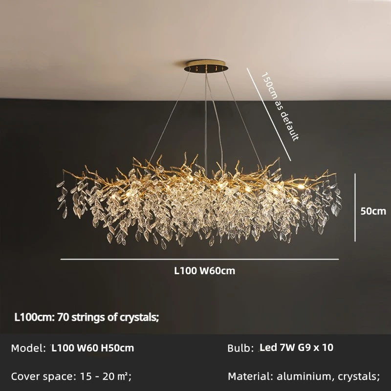 Hesper Arc Branch Crystal Pendant Light – product view 10