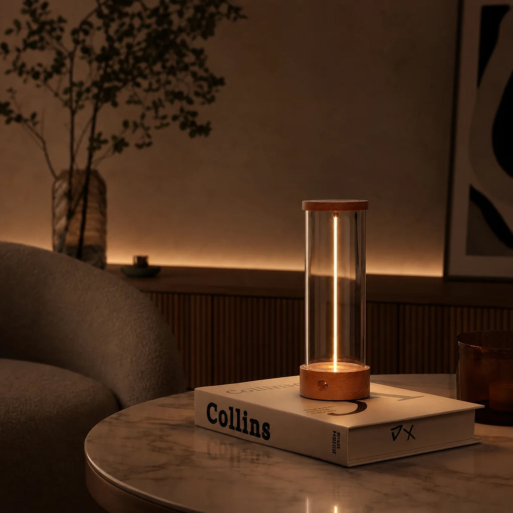 Wood Wall Sconce – Modern Minimalist Cordless Rechargeable for Bedroom, Hallway, Living Room | Isolde Grove by Evenlyr