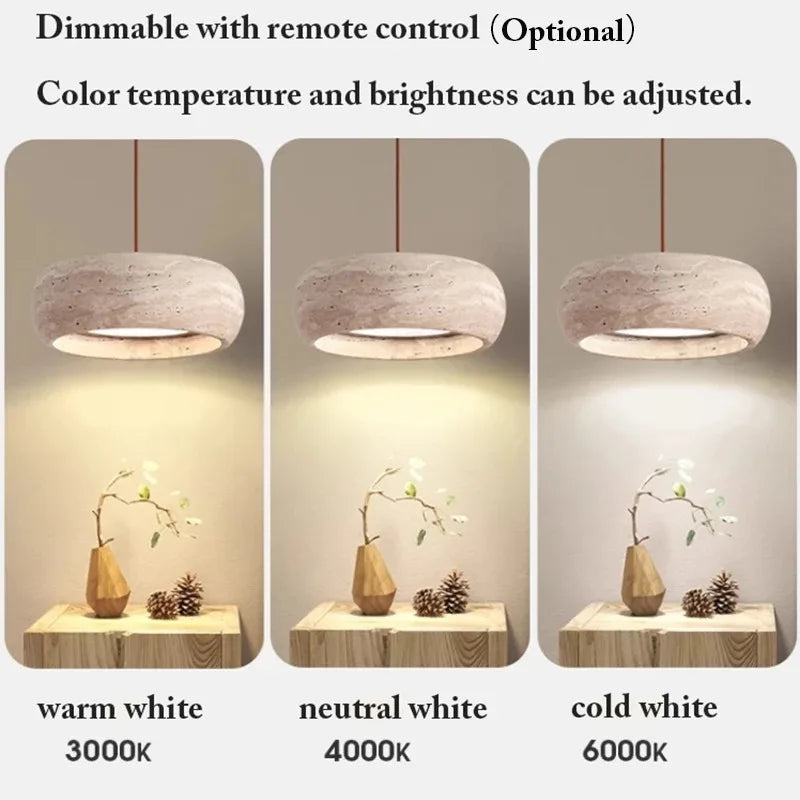 Ysola Veil Travertine Pendant Light – product view 5