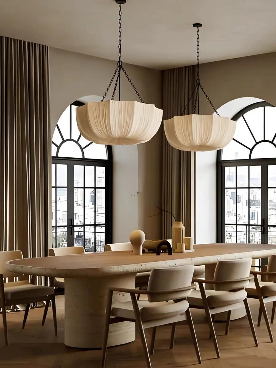 Fabric Chandelier – Wabi-Sabi Japanese Dimmable LED for Dining Room, Living Room, Bedroom | Celeste Petal by Evenlyr