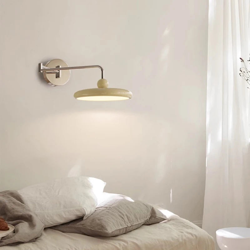 Metal Adjustable Swing-Arm Wall Sconce – Nordic Modern Adjustable LED for Bedroom & Bedside, Living Room | Aveline Crest by Evenlyr