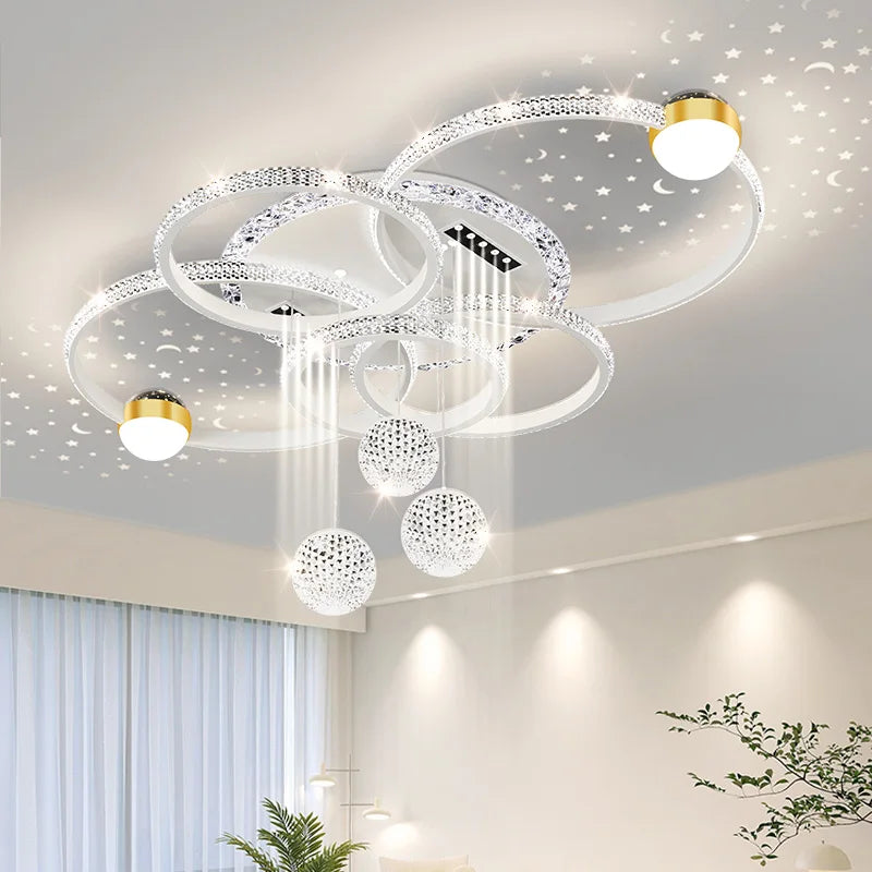 Acrylic Chandelier – Modern Minimalist Dimmable LED for Dining Room, Living Room, Foyer | Seraphine Halo by Evenlyr