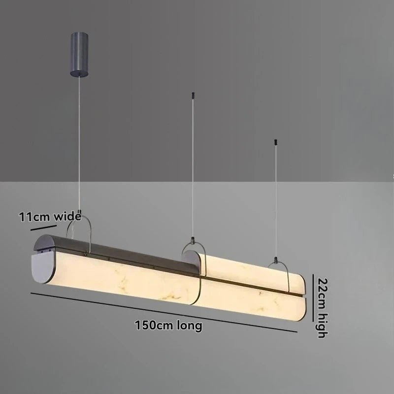 Tavian Veil Linear Alabaster Pendant Light – product view 7