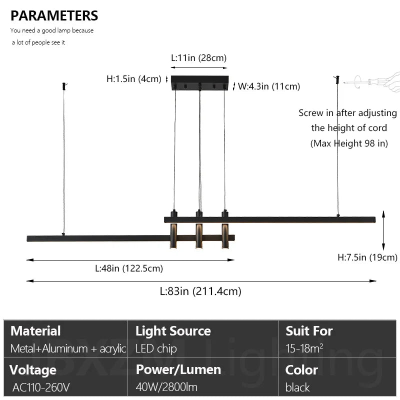 Kalix Arc Linear Metal Pendant Light – product view 10