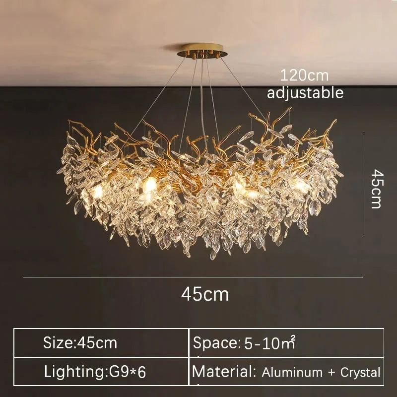 Iris Fold Crystal Chandelier – Art Deco – product detail 9