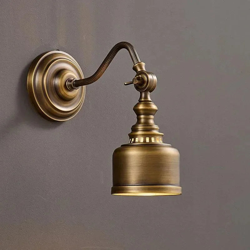 Vintage Gold Copper & Clear Glass Wall Sconce – E14