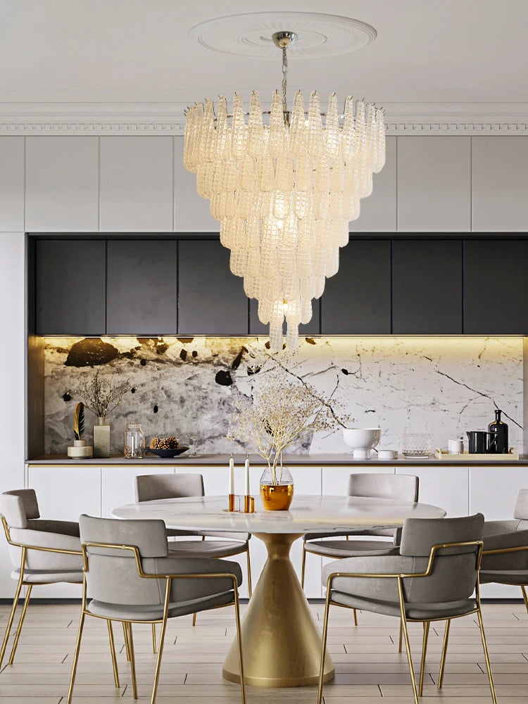 Glass Chandelier – Modern LED for Living Room, Bedroom & Bedside | Solenne Dome by Evenlyr