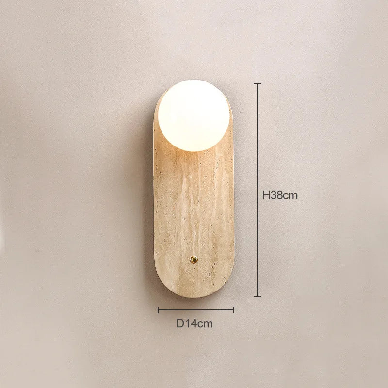 Ivara Veil Globe Travertine Wall Sconce – product view 8