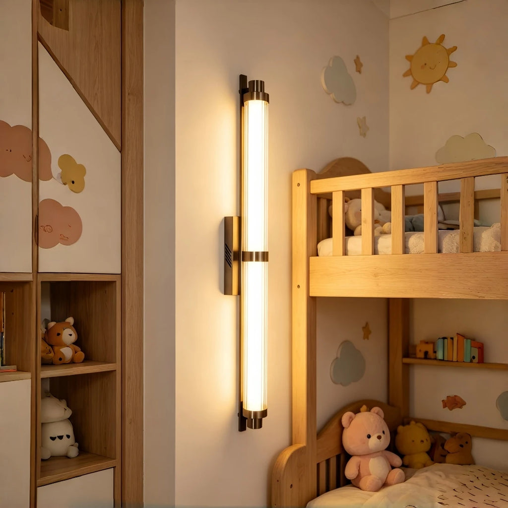 Glass Linear Wall Sconce – Modern Linear for Bathroom, Bedroom & Bedside, Hallway & Entryway | Oriana Glow by Evenlyr