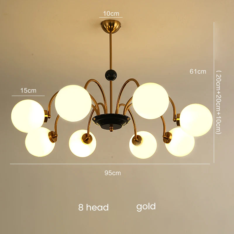 Nordic Modern Chandelier – Glass Multi-Light for Foyer, Hotel Lobby | Lucienne Veil by Evenlyr