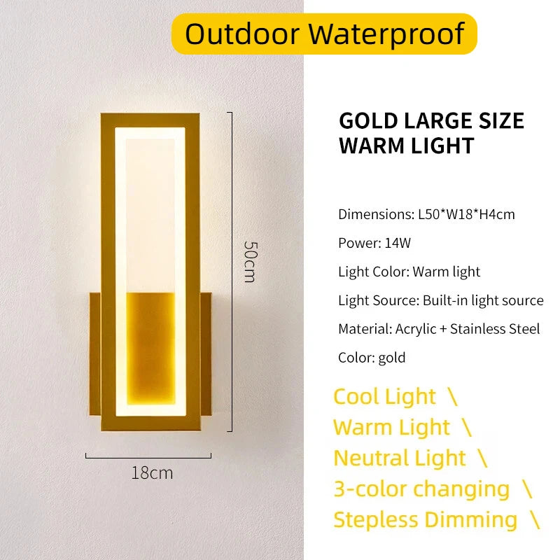 Palermo Minimalist Outdoor Wall Light for Porch