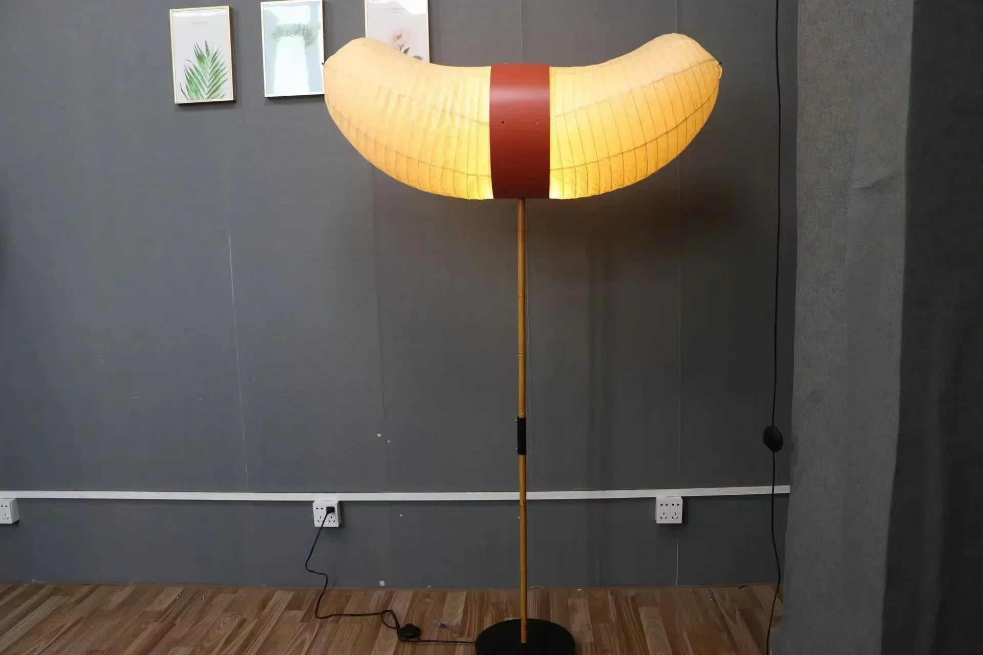 Rice Paper & Wood Floor Lamp – Wabi-Sabi Japanese for Living Room, Bedroom, Reading Corner | Jessamine Orbit by Evenlyr