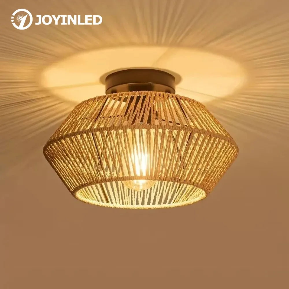 Caspian Bohemian Rattan Chandelier for Dining Room – Farmhouse