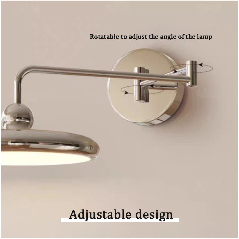 Metal Adjustable Swing-Arm Wall Sconce – Nordic Modern Adjustable LED for Bedroom & Bedside, Living Room | Aveline Crest by Evenlyr