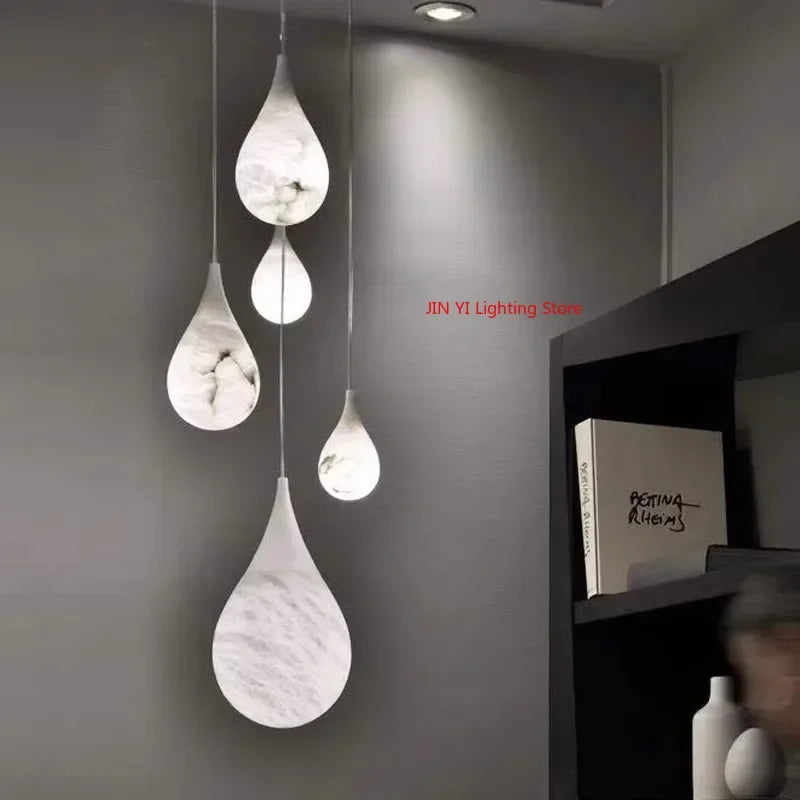 Delia Veil Sculptural Marble Pendant Light – product view 5