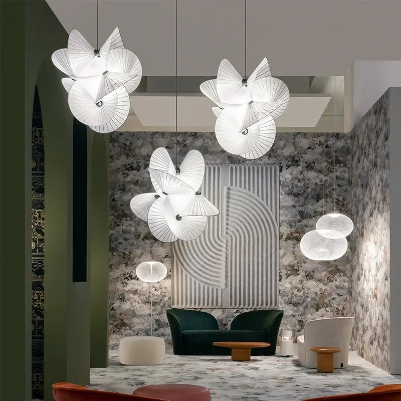 Paper Chandelier – Modern Minimalist for Dining Room, Kitchen Island, Living Room | Lucienne Petal by Evenlyr