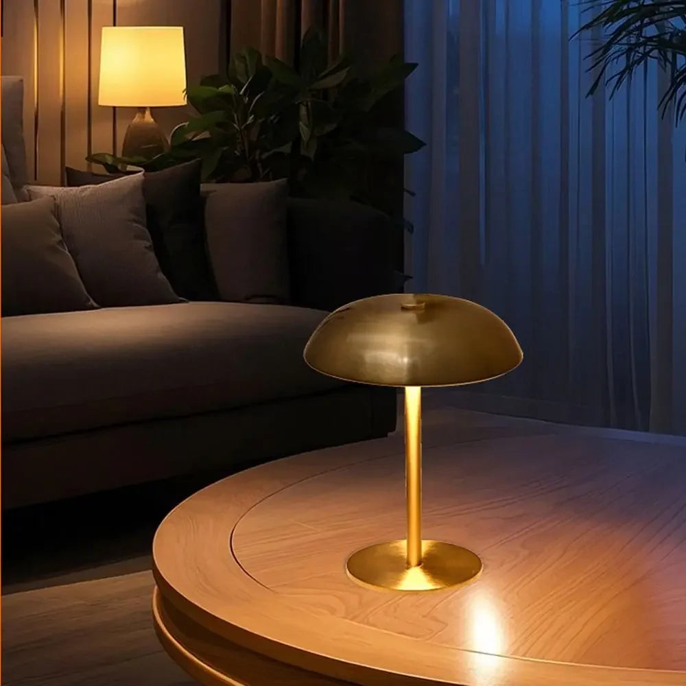 Metal Table Lamp – Modern Minimalist Dimmable LED for Bedside, Restaurant Table, Hotel Room | Maris Column by Evenlyr