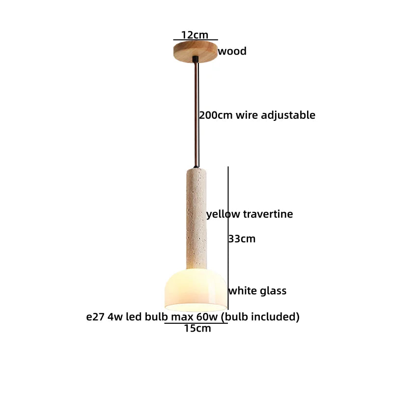Galen Veil Travertine Pendant Light