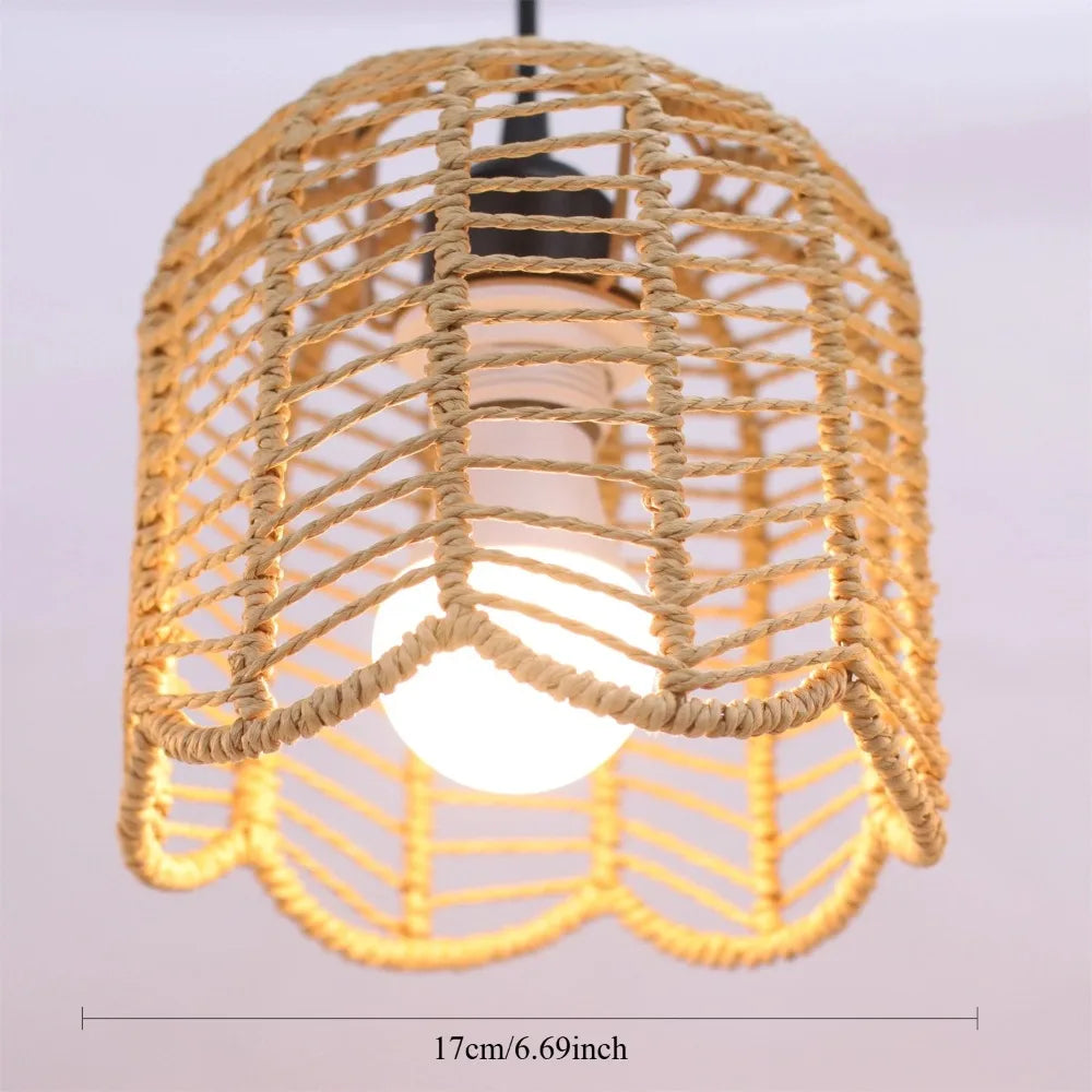 Rattan & Wood Chandelier – European Classic for Dining Room, Living Room, Foyer | Evanthe Orbit by Evenlyr