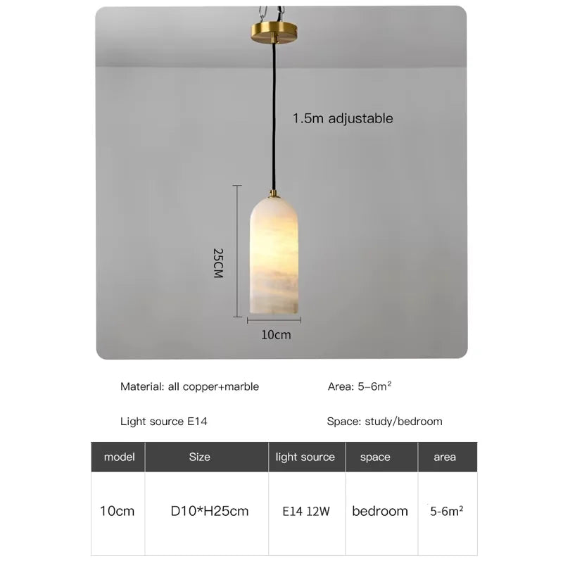 Alba Trace Natural Marble Chandelier – Nordic – product detail 6