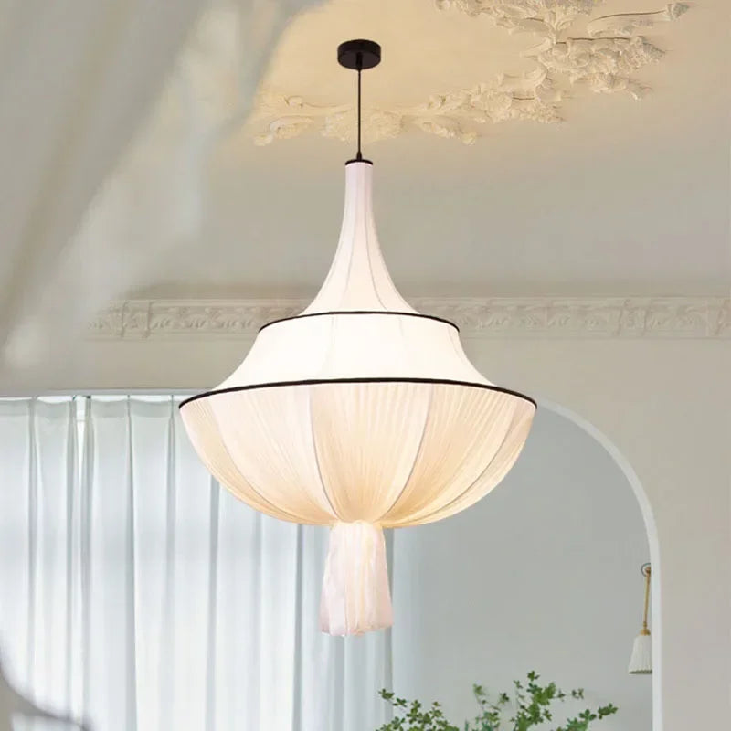 Beige Wabi-Sabi Fabric Chandelier – detail view 5