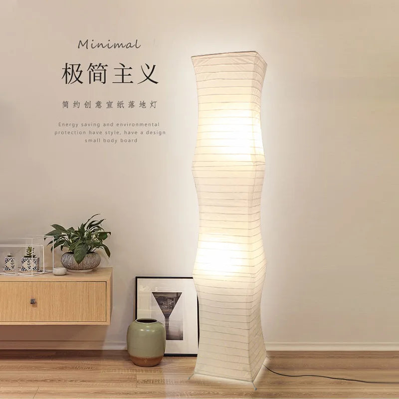 Rice Paper Floor Lamp – Nordic Modern for Living Room, Bedroom, Reading Corner | Maris Cascade by Evenlyr