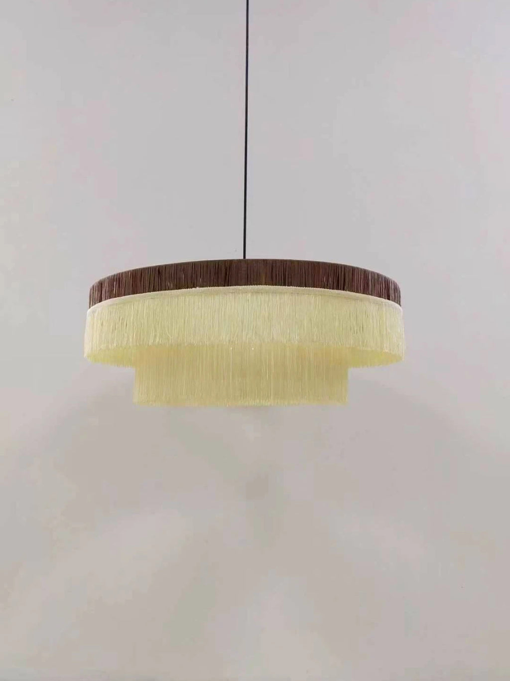 Rattan & Fabric Chandelier – Organic Modern for Dining Room, Living Room, Foyer | Zaria Dome by Evenlyr