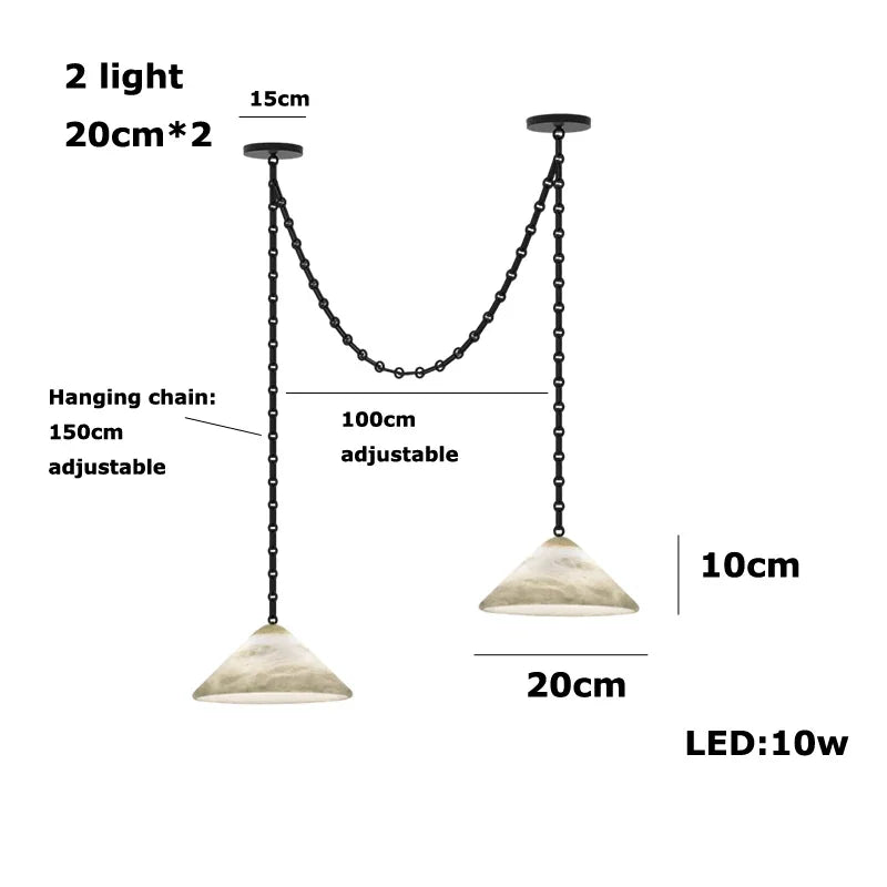 Alabaster & Marble Chandelier – Modern for Hallway & Entryway, Living Room, Dining Room & Kitchen | Lunara Orbit by Evenlyr
