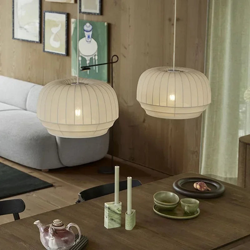 Fabric Chandelier – Wabi-Sabi Minimalist LED for Living Room, Hotel & Hospitality | Celia Veil by Evenlyr