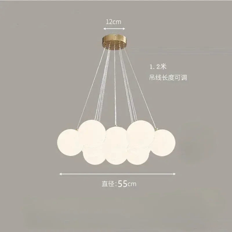 Glass Chandelier – Modern Minimalist for Dining Room, Living Room, Hotel Lobby | Elaris Arc by Evenlyr